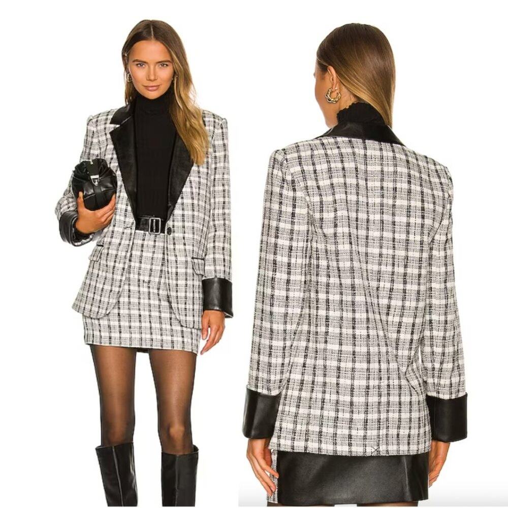 Revolve L'Academie Priscilla Blazer in Black & White